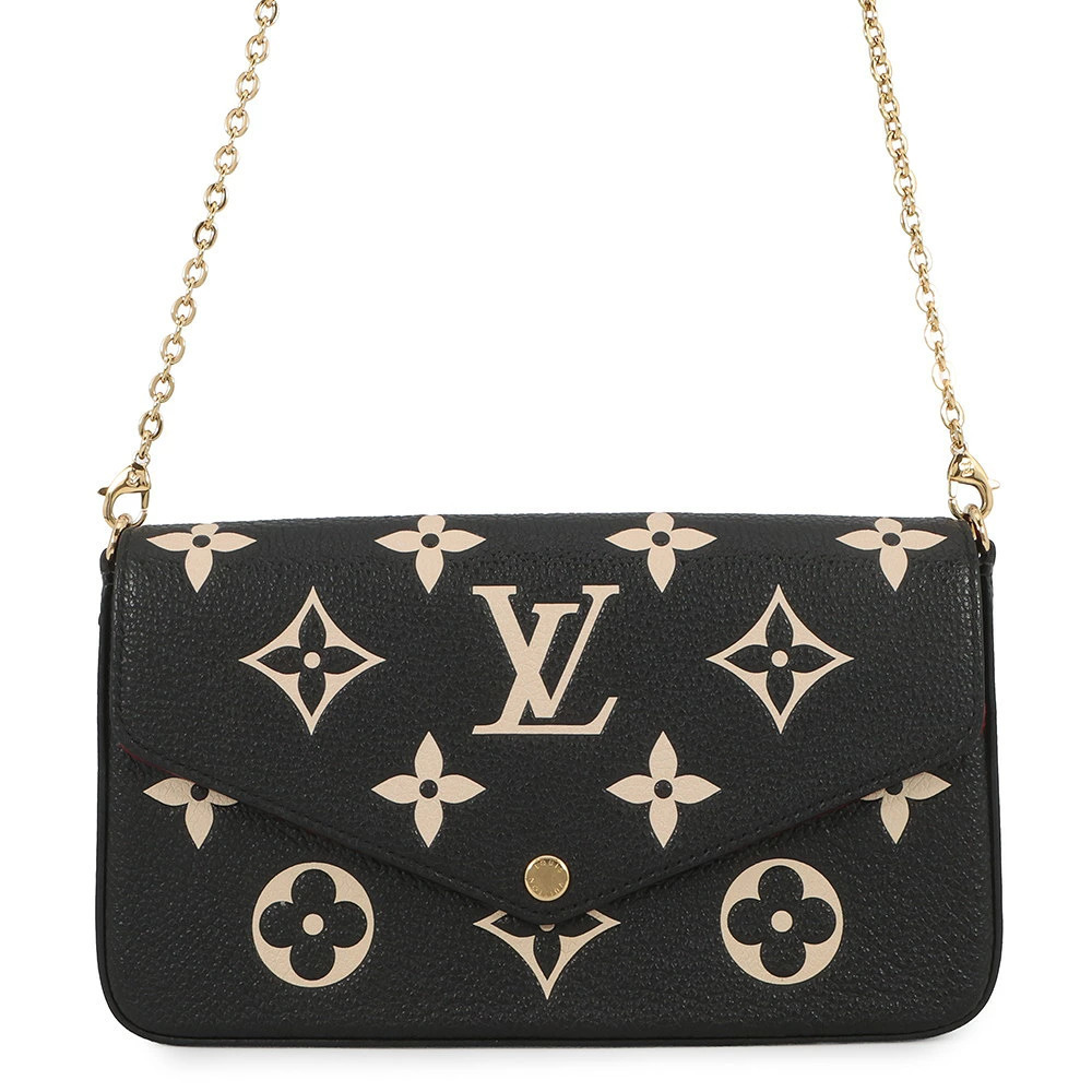 Louis Vuitton Chain Wallet Monogram Empreinte Pochette Felicie Black